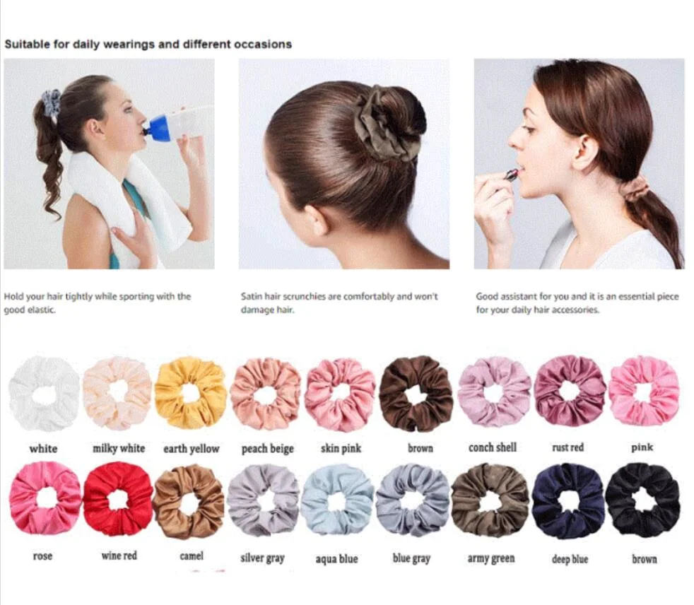 Hot Sales Satin Scrunchie Women Scrunchy Hair Band