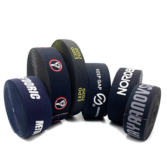 Low MOQ 2022 Manufacturer Hot Selling Recycle Nylon Soft Elastic Band Jacquard Webbing Custom for Clothing